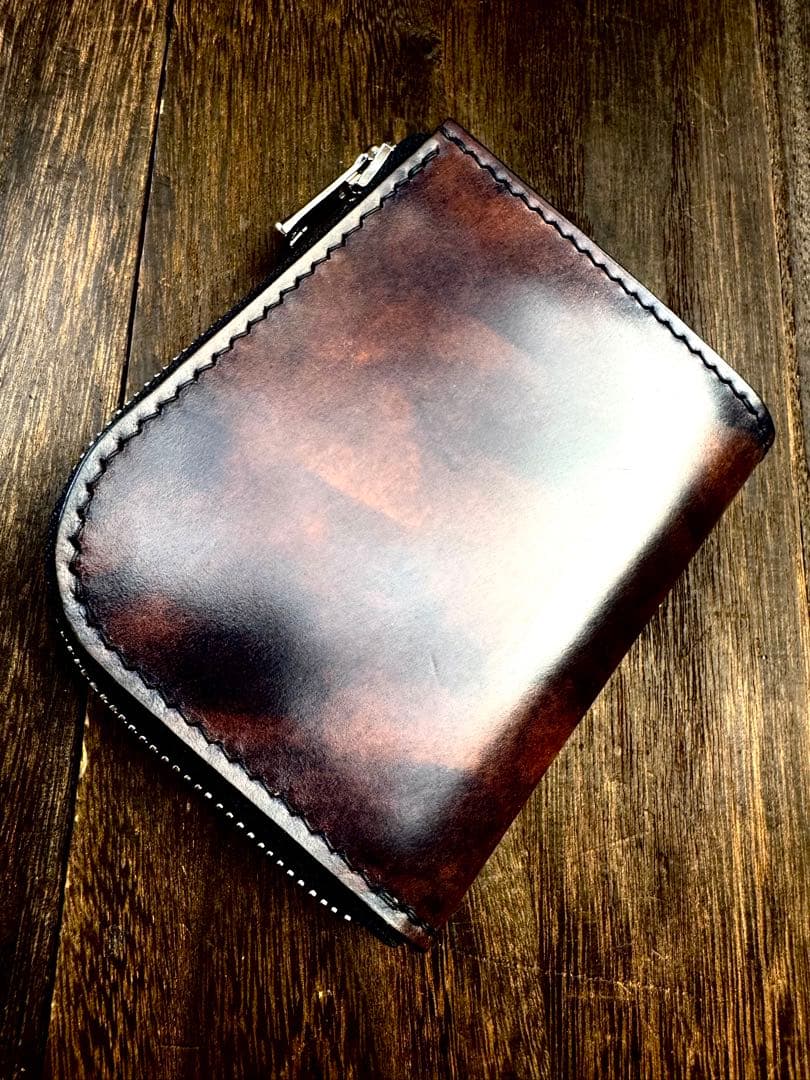 ☆L字ファスナーコンパクト財布　『ROCADO シェルコードバン【MUSEUM】