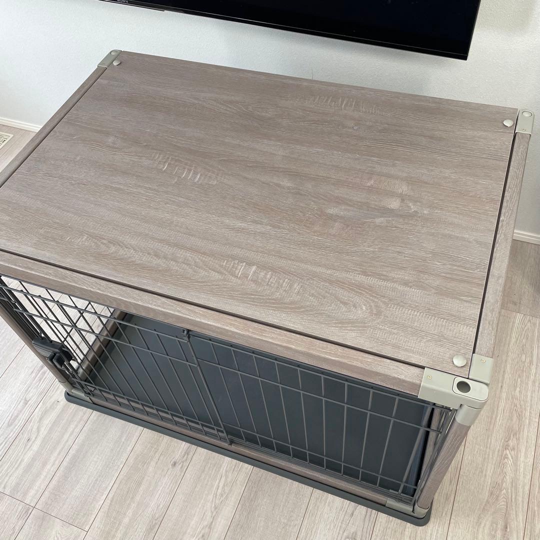 アイリスオーヤマ 犬 ゲージ　ウッディサークル インテリア グレー 小型犬用