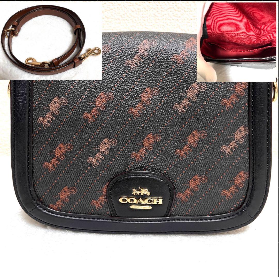 極美品 COACH ジェス ホースアンドキャリッジ ブラック クロスボディ