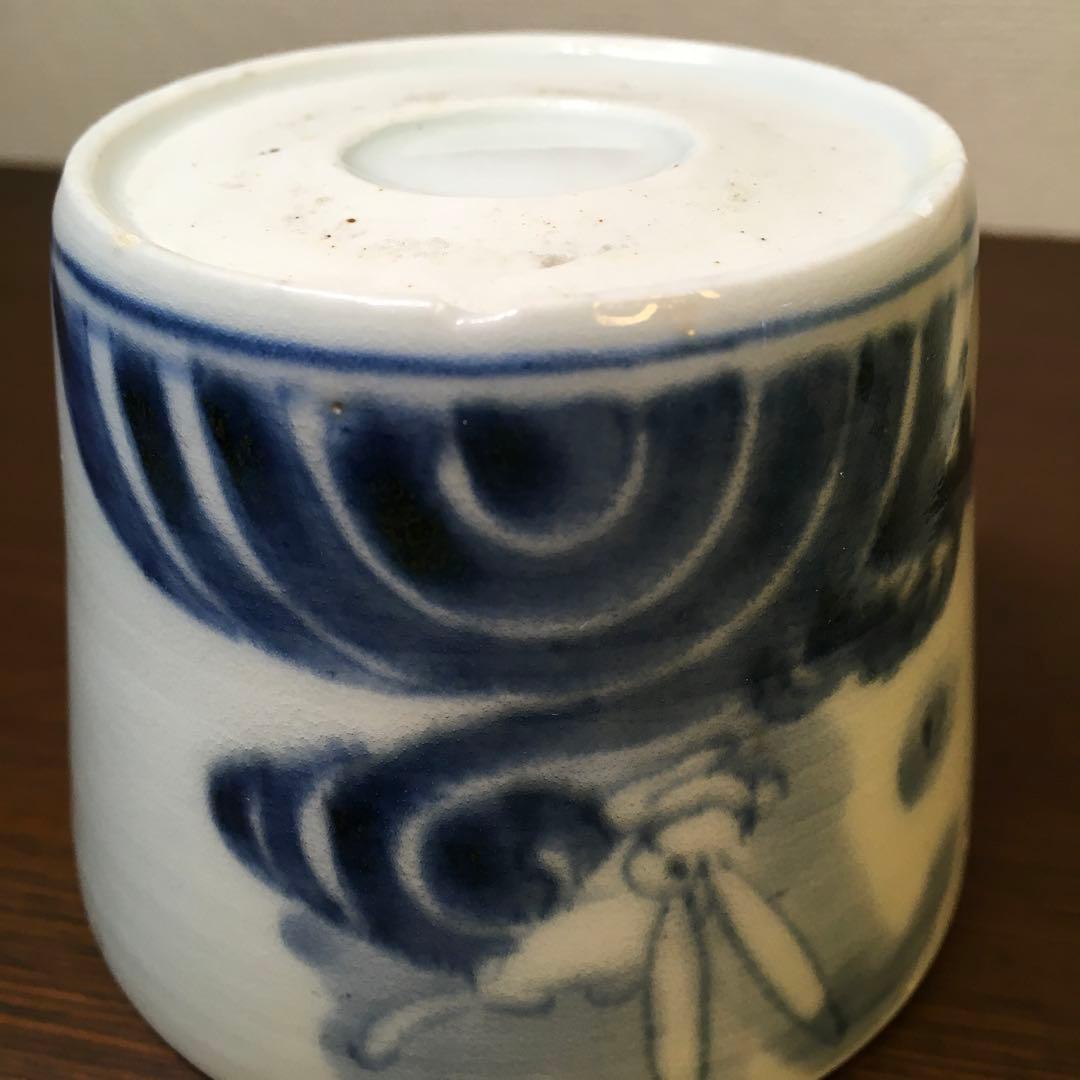 古伊万里　染付　波兎文蕎麦猪口　酒器　中期　無傷　骨董　アンティーク