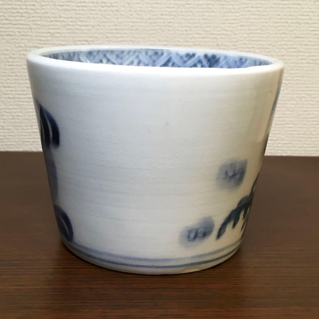 古伊万里　染付　波兎文蕎麦猪口　酒器　中期　無傷　骨董　アンティーク