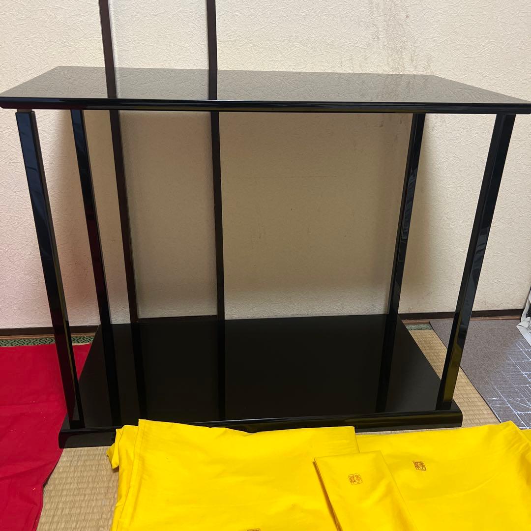 茶道具　茶棚　輪島塗　真台子　塗師　若島孝雅　作　供箱　共布