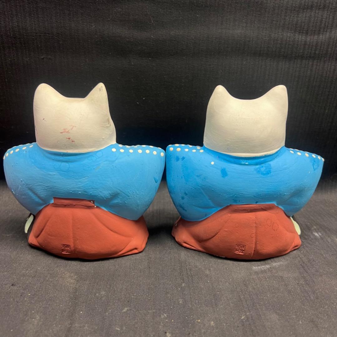 〇※後Dc1006 招き猫 招福猫 中猫 住吉初辰 左右一対