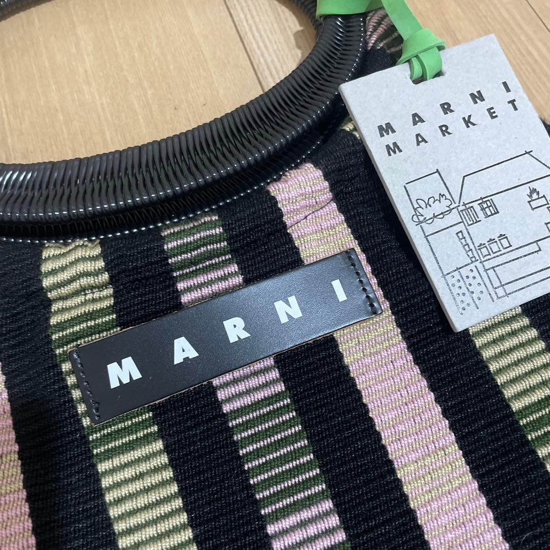 MARNI MARKET ストライプトートバッグ