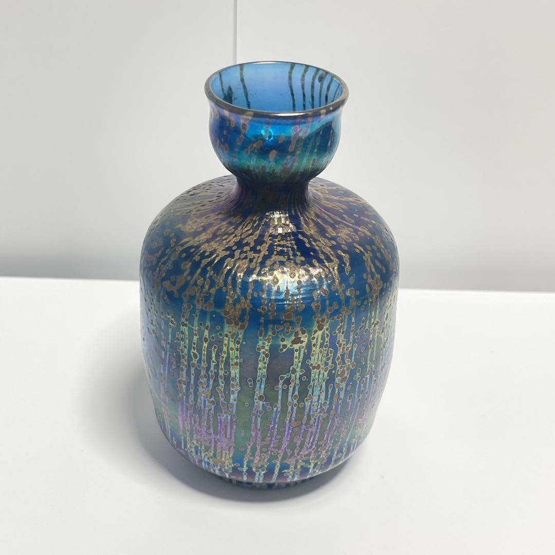迫二郎作　青と金銀のグラデーション 徳利