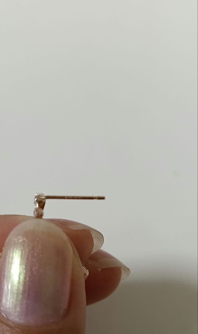 k18 k10 　紫色の宝石付きフープ　ピアス