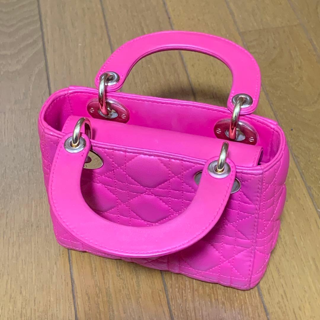 レディディオール　カナージュ ステッチレザー2way ミニハンドバッグ