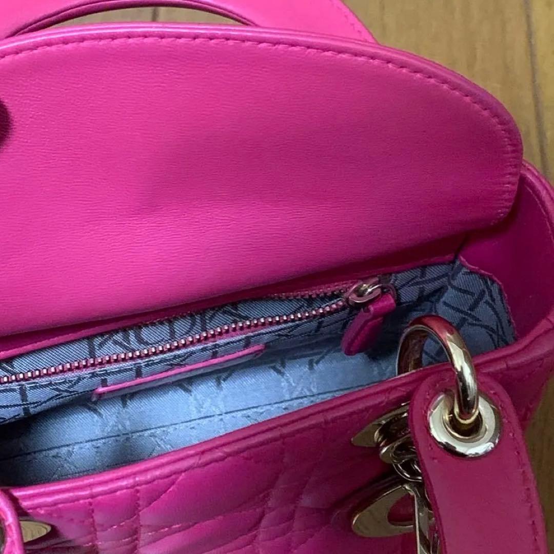 レディディオール　カナージュ ステッチレザー2way ミニハンドバッグ