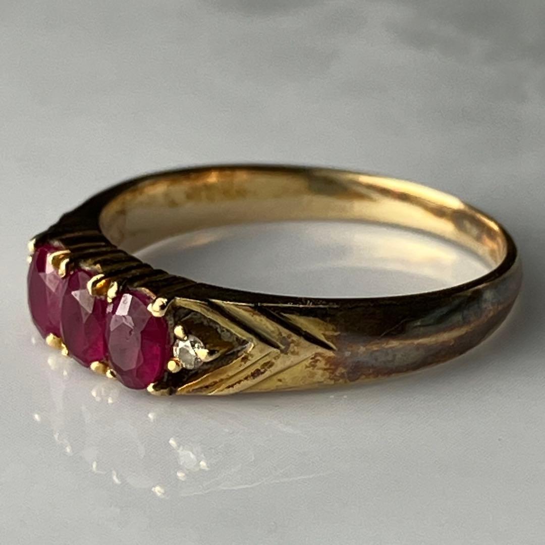【鑑別付】ルビー ダイヤモンド リング 11号