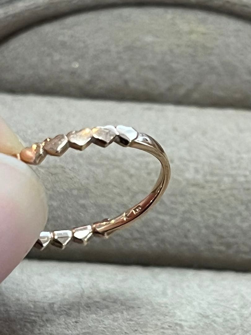 KUMIKYOKU K10 ピンクゴールド ダイヤ 9-10号 リング 組曲