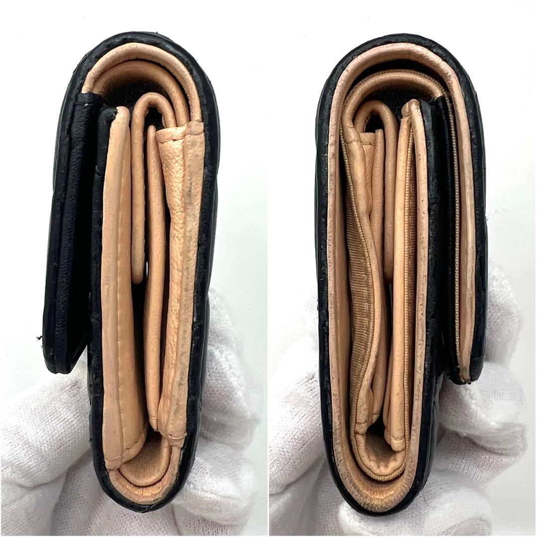 CHANEL シャネル カメリア エンボス 三つ折り財布 コンパクトウォレット