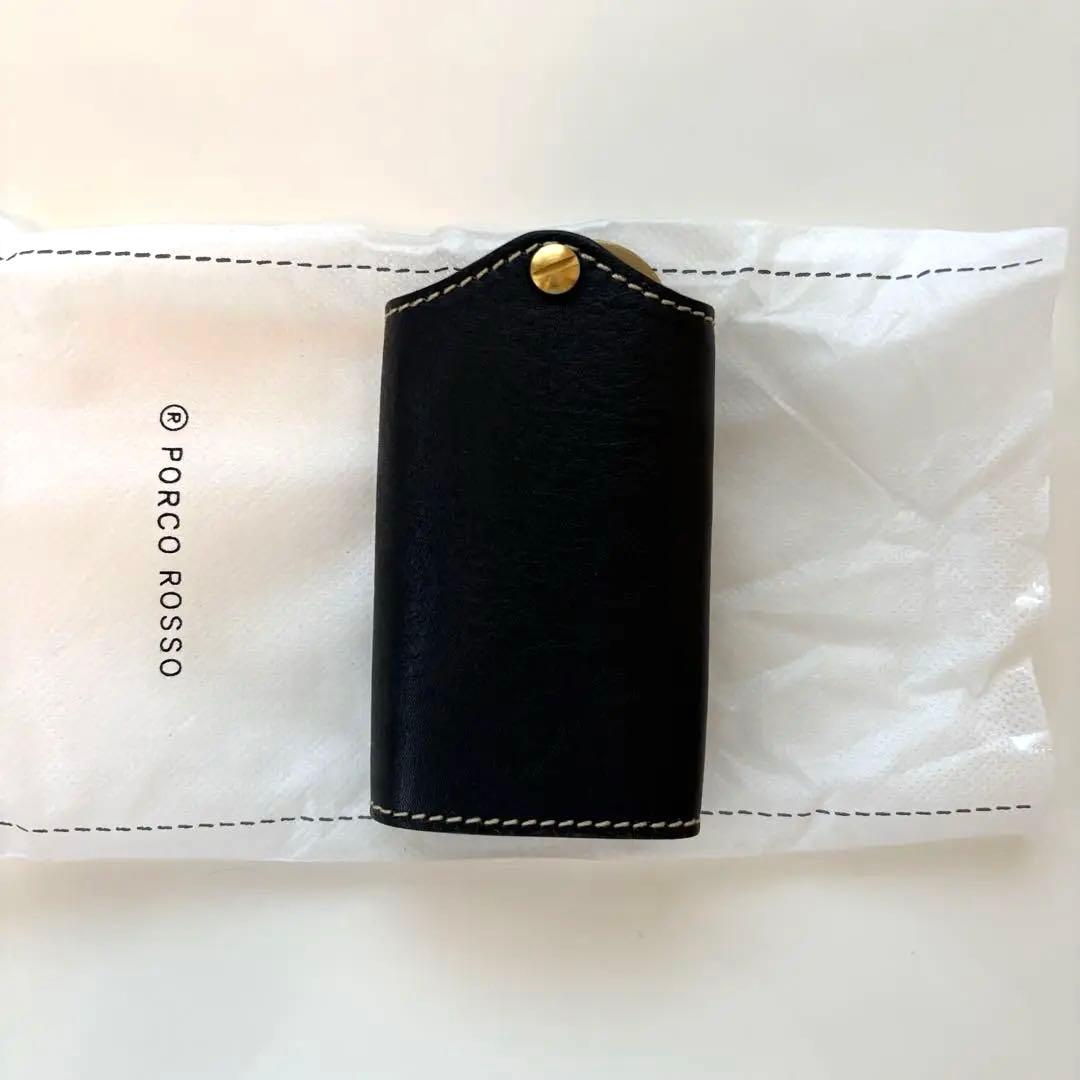 PORCO ROSSO ブラックキーケース　フィットインキーケース
