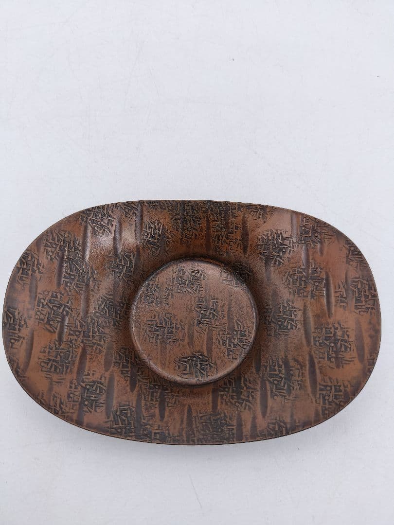 c353 茶托 大 銅製　小判 6枚 紙箱 茶道具 古物