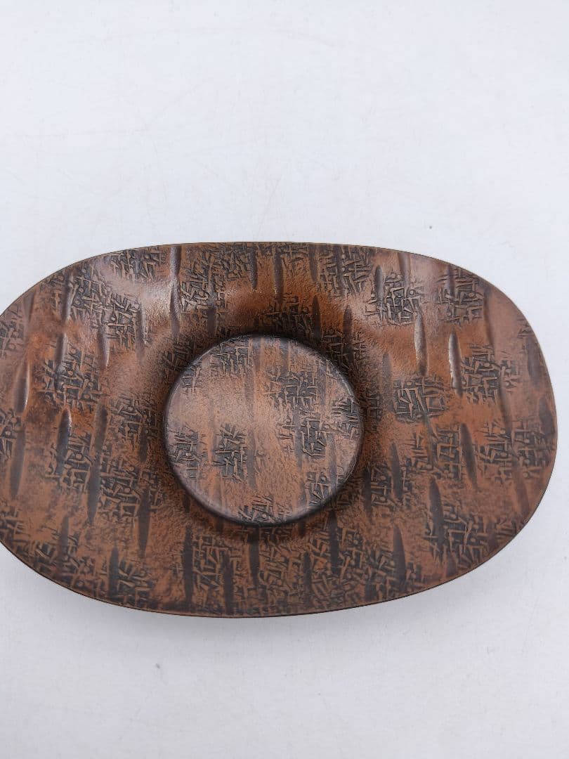 c353 茶托 大 銅製　小判 6枚 紙箱 茶道具 古物