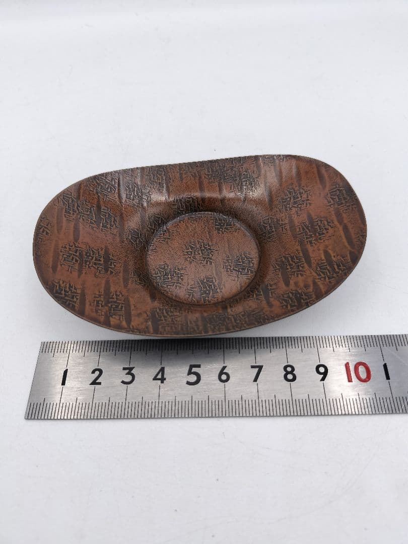 c353 茶托 大 銅製　小判 6枚 紙箱 茶道具 古物