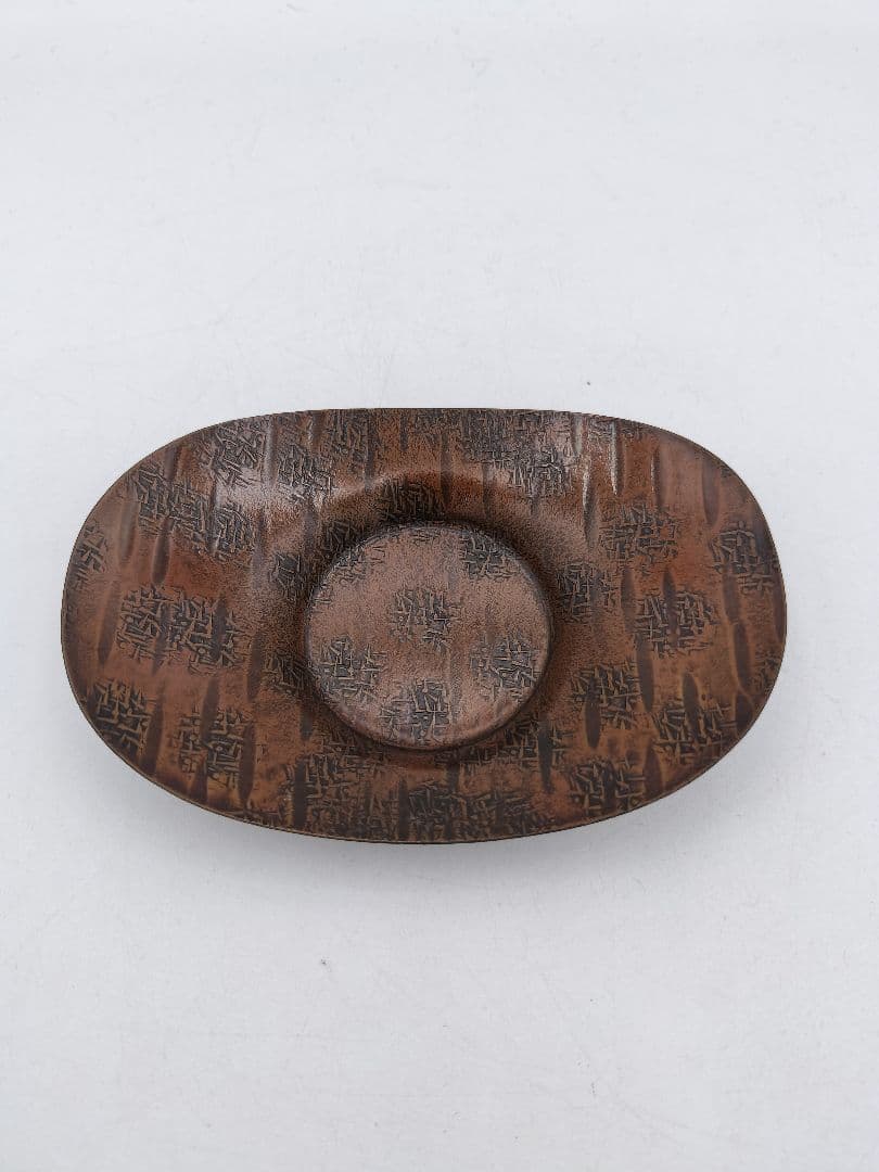 c353 茶托 大 銅製　小判 6枚 紙箱 茶道具 古物