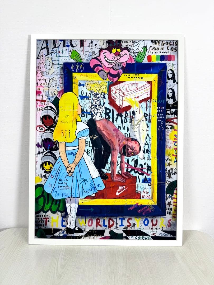 No.163フレーム付きキャンバスアート　アリス　オマージュアート　ブランド絵画