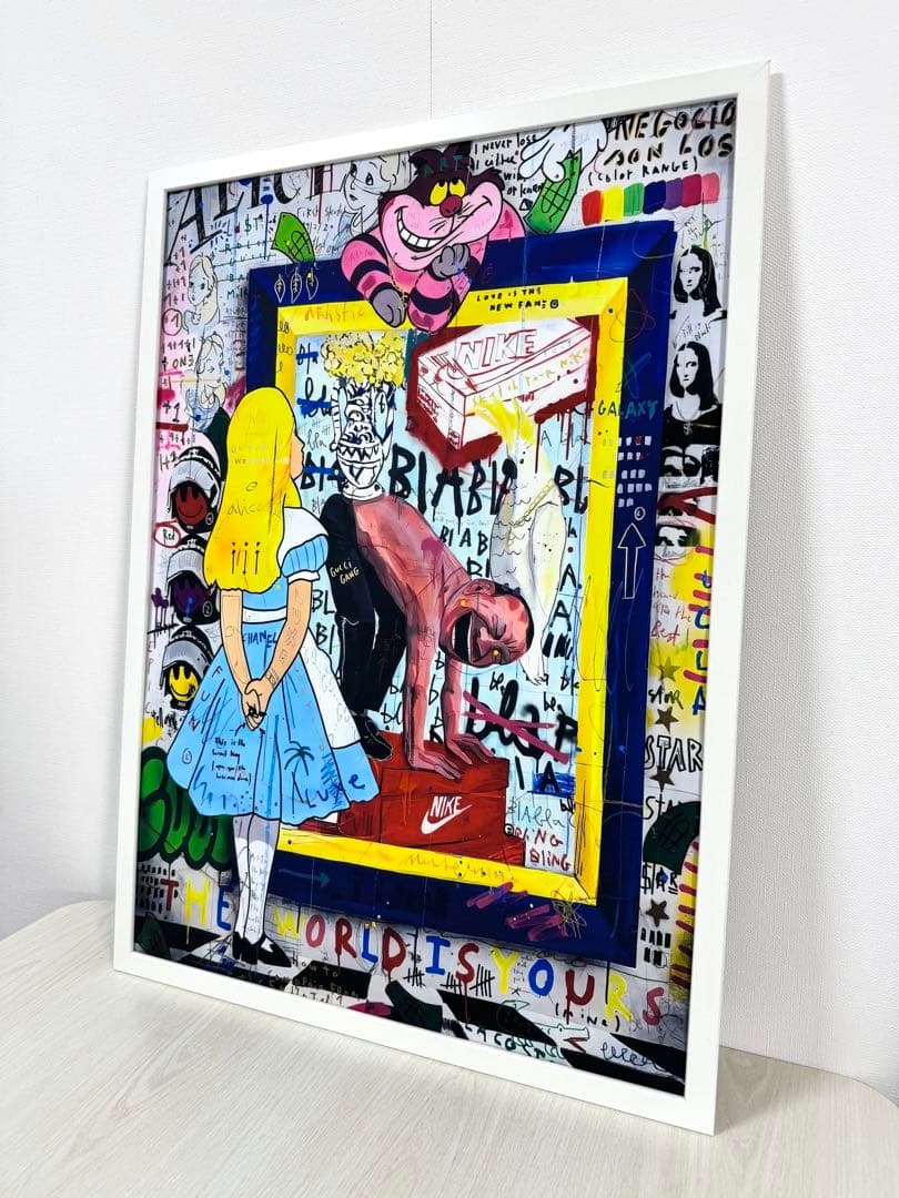 No.163フレーム付きキャンバスアート　アリス　オマージュアート　ブランド絵画