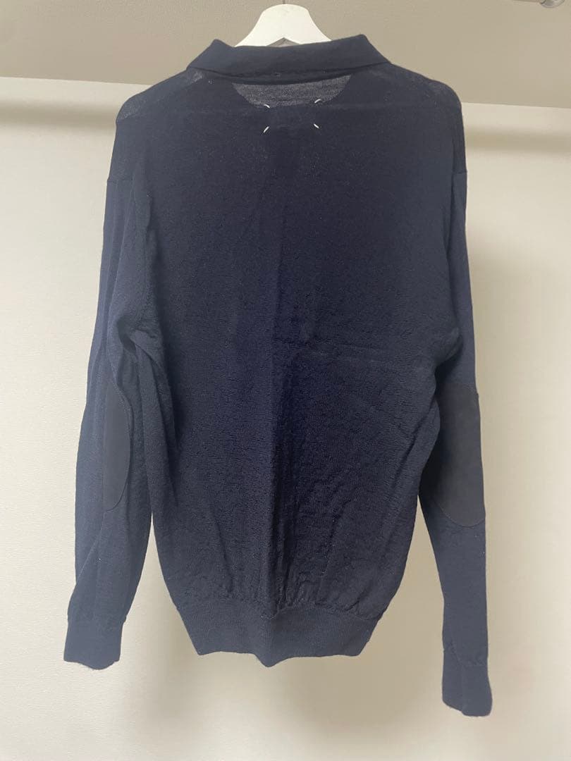 Maison Margiela ネイビー ニットポロシャツ 肘パッチ　Sサイズ