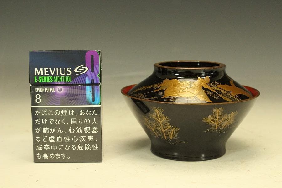 時代 蒔絵 漆器 図変 十客 懐石 吸物椀 煮物碗 美品(LC604)