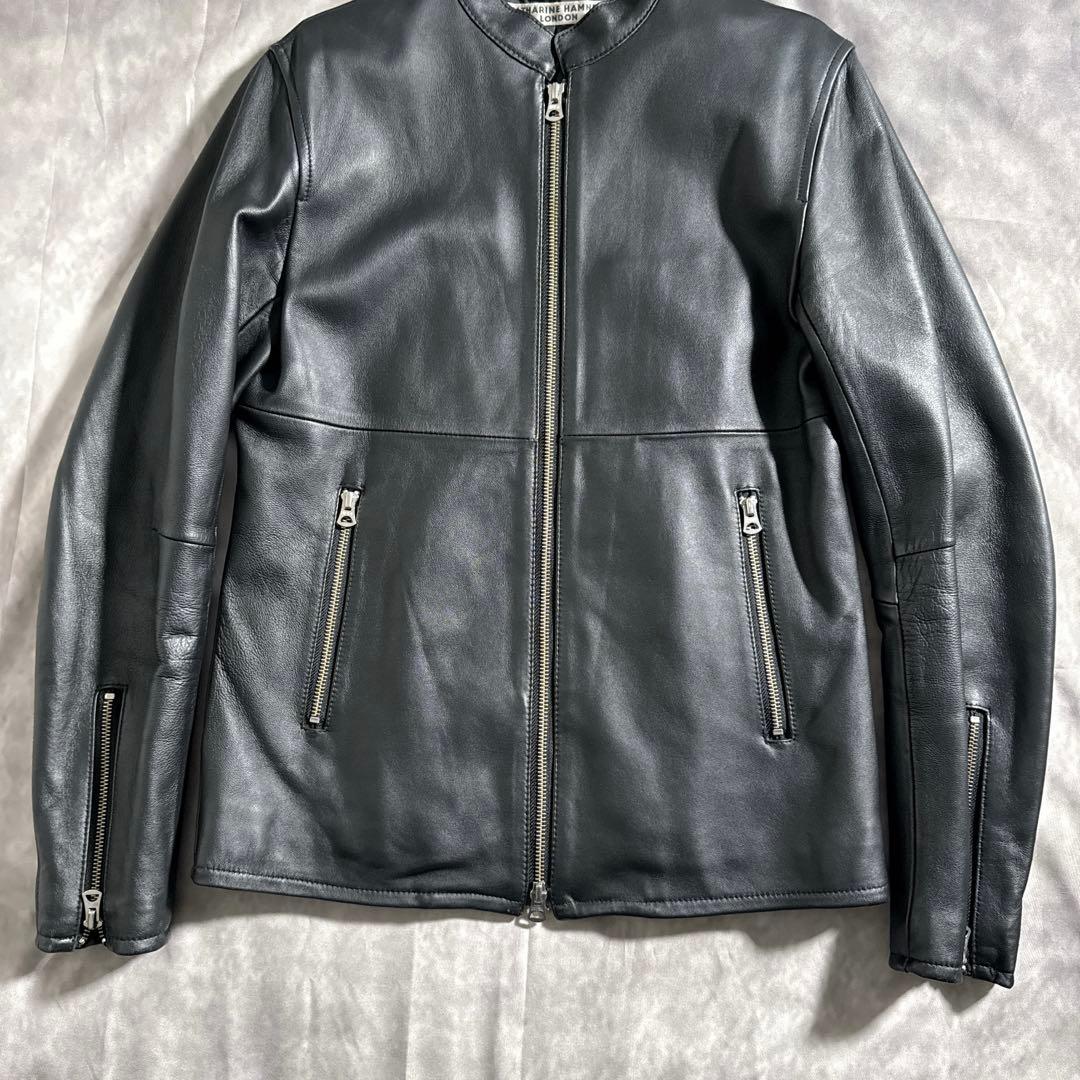KATHARINE HAMNETT シングルライダース　レザージャケット　黒　M