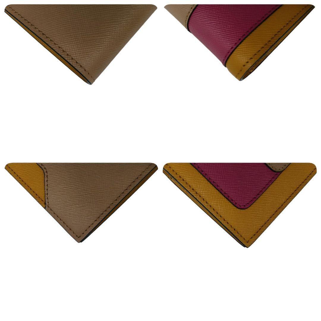マルニ　折り財布　ベージュ　ピンク　オレンジ