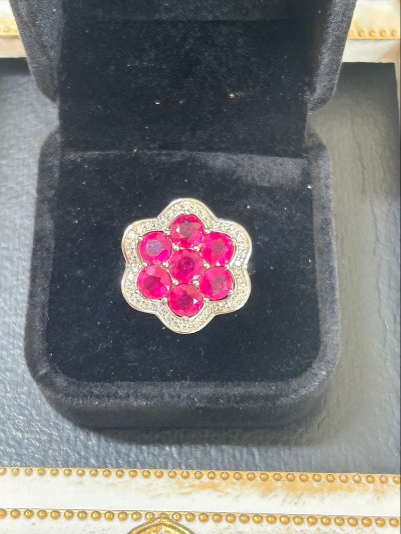 硝*ゴ様 天然ルビーサイズ限定14.5号➕カボションルビーネックレスセット