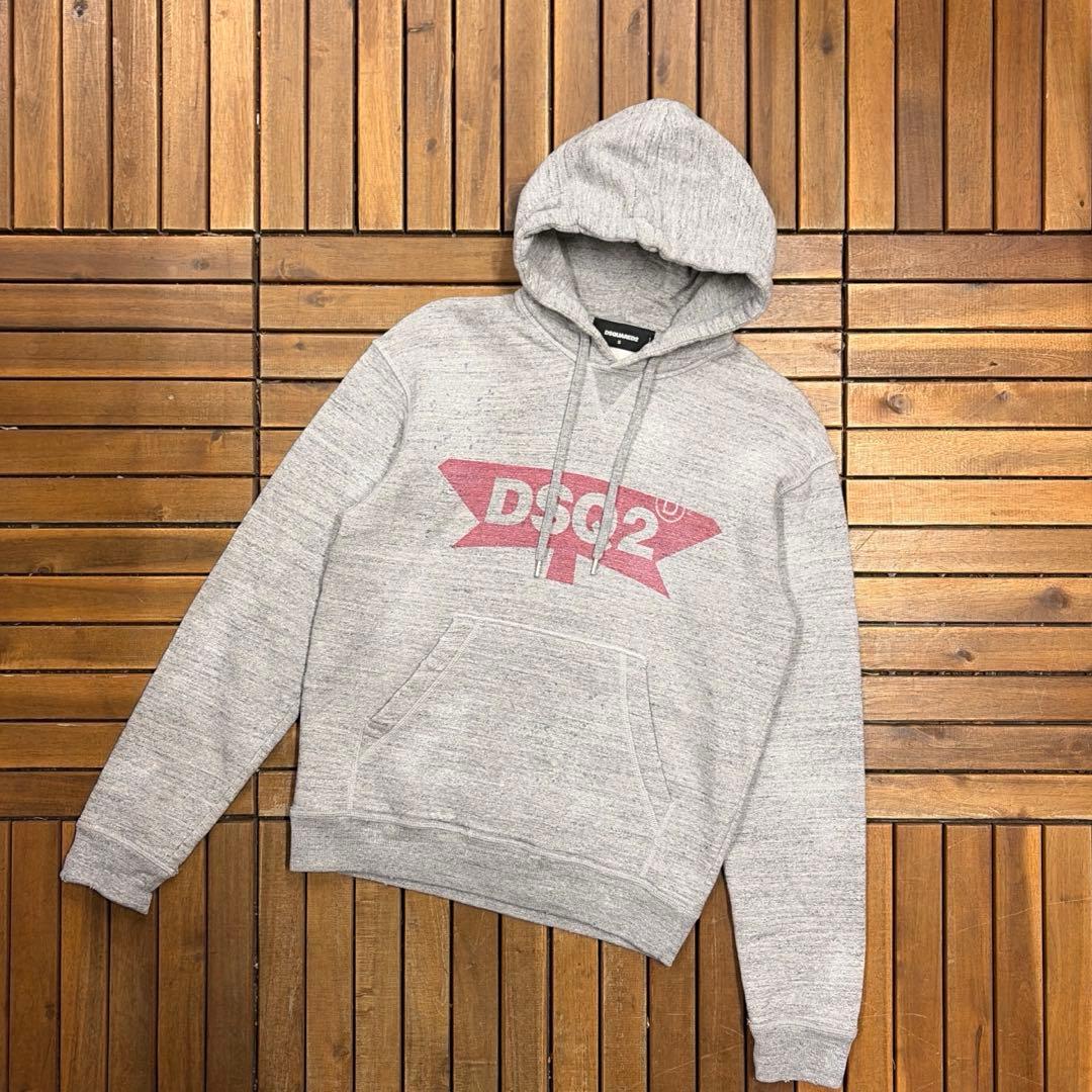 DSQUARED2 イタリア製 ダメージ加工 スウェット パーカー ペンキロゴ