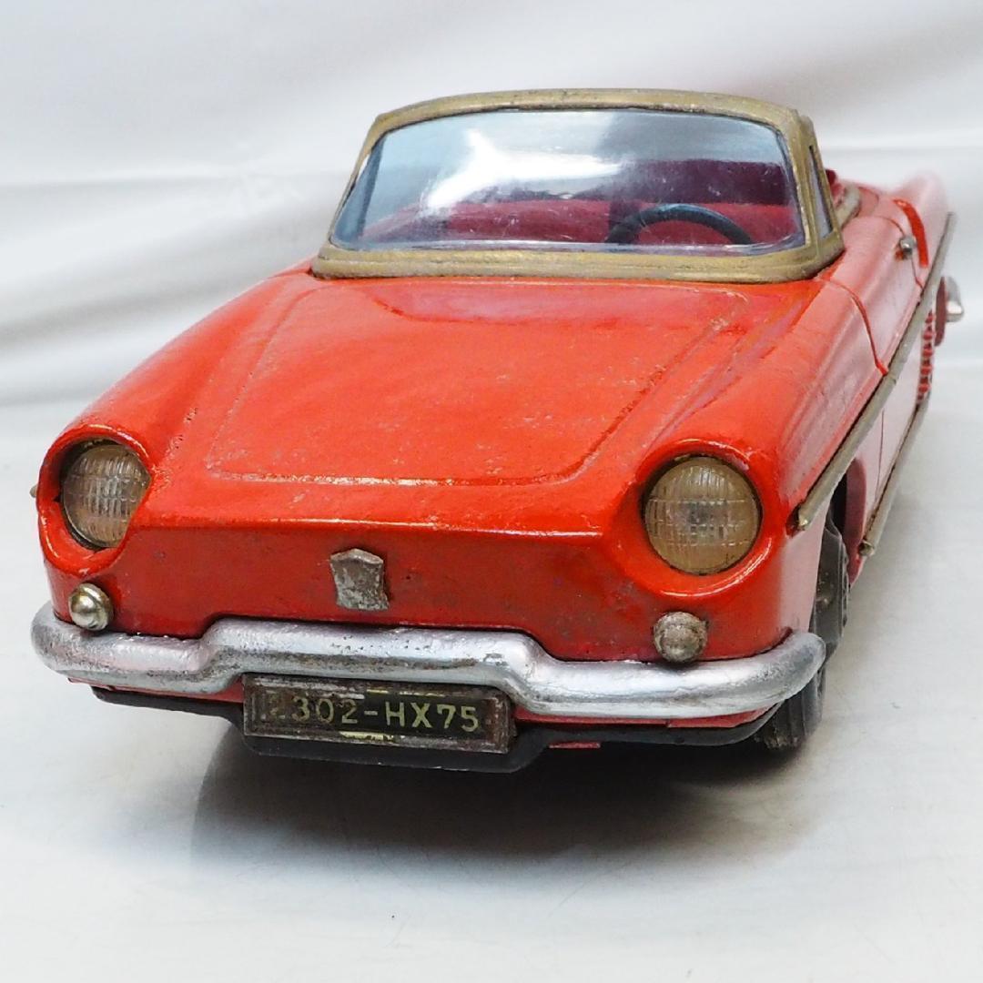 旭玩具【ルノー フロリード赤リペイント屋根欠】ブリキ tin toy car箱無