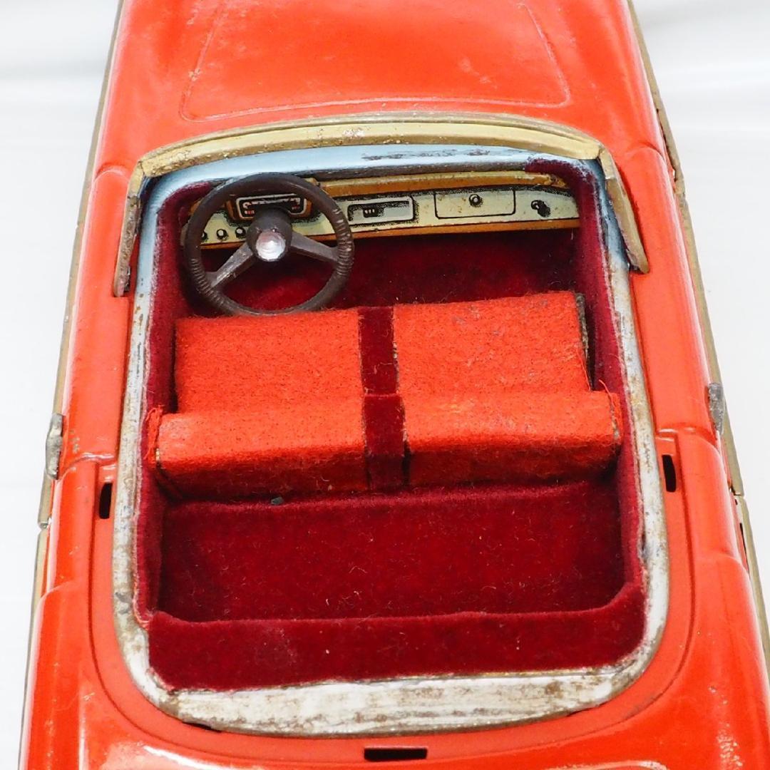 旭玩具【ルノー フロリード赤リペイント屋根欠】ブリキ tin toy car箱無