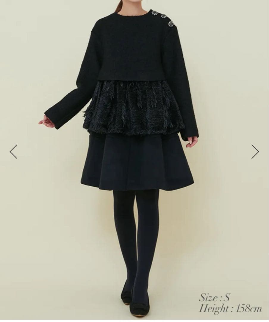 新品未使用タグ付★セブンテン ハイウエストフレアキュロット(ブラック)XS