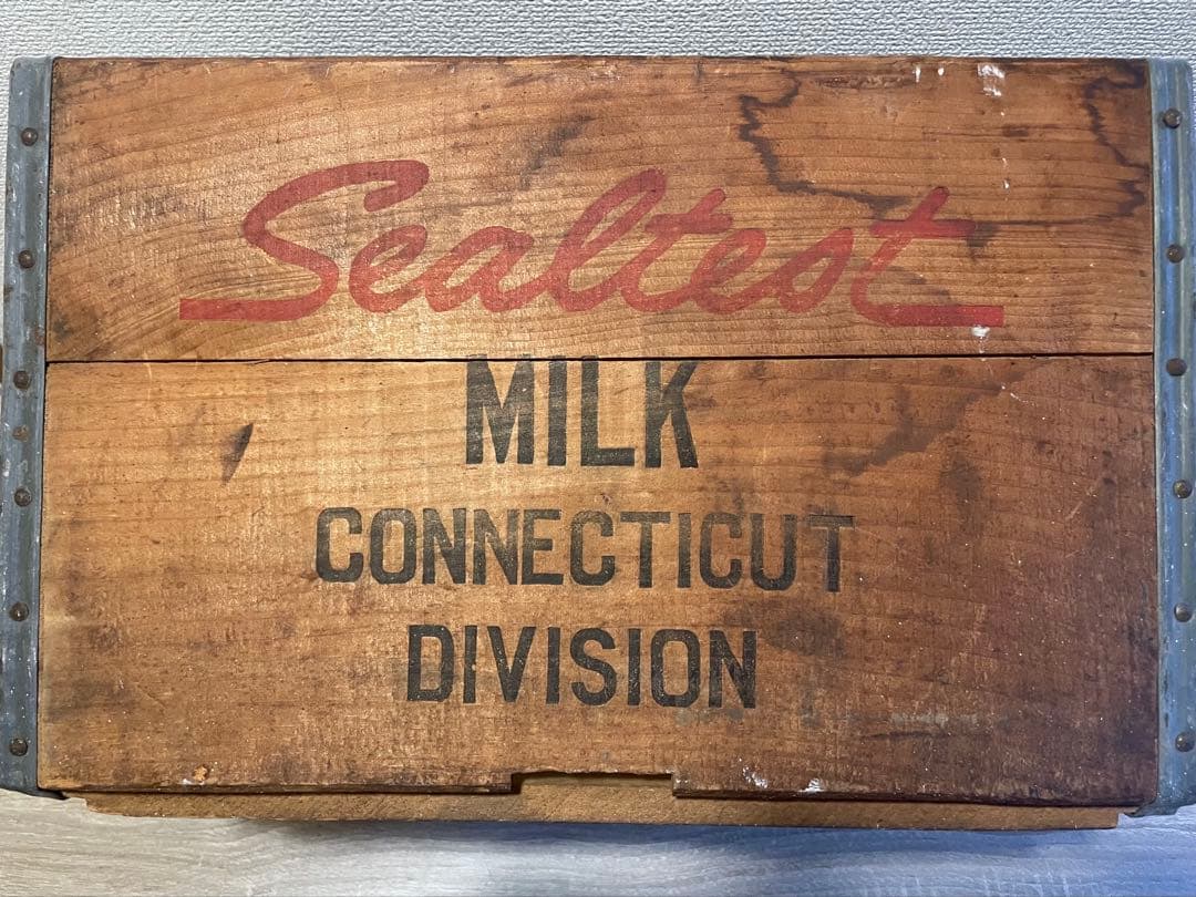Sealtest ビンテージ　木箱　什器　看板　インダストリアル