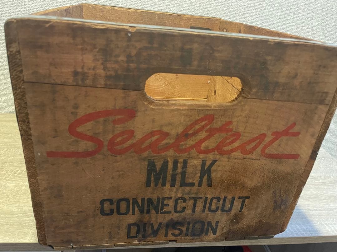 Sealtest ビンテージ　木箱　什器　看板　インダストリアル