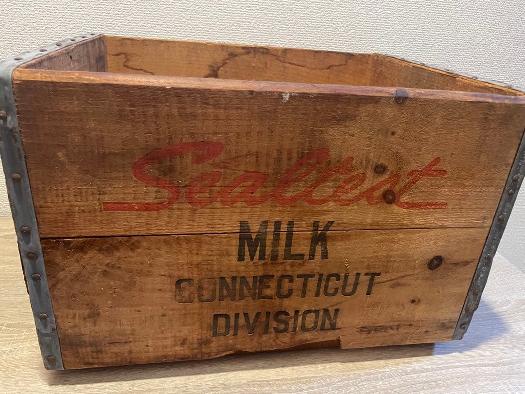 Sealtest ビンテージ　木箱　什器　看板　インダストリアル