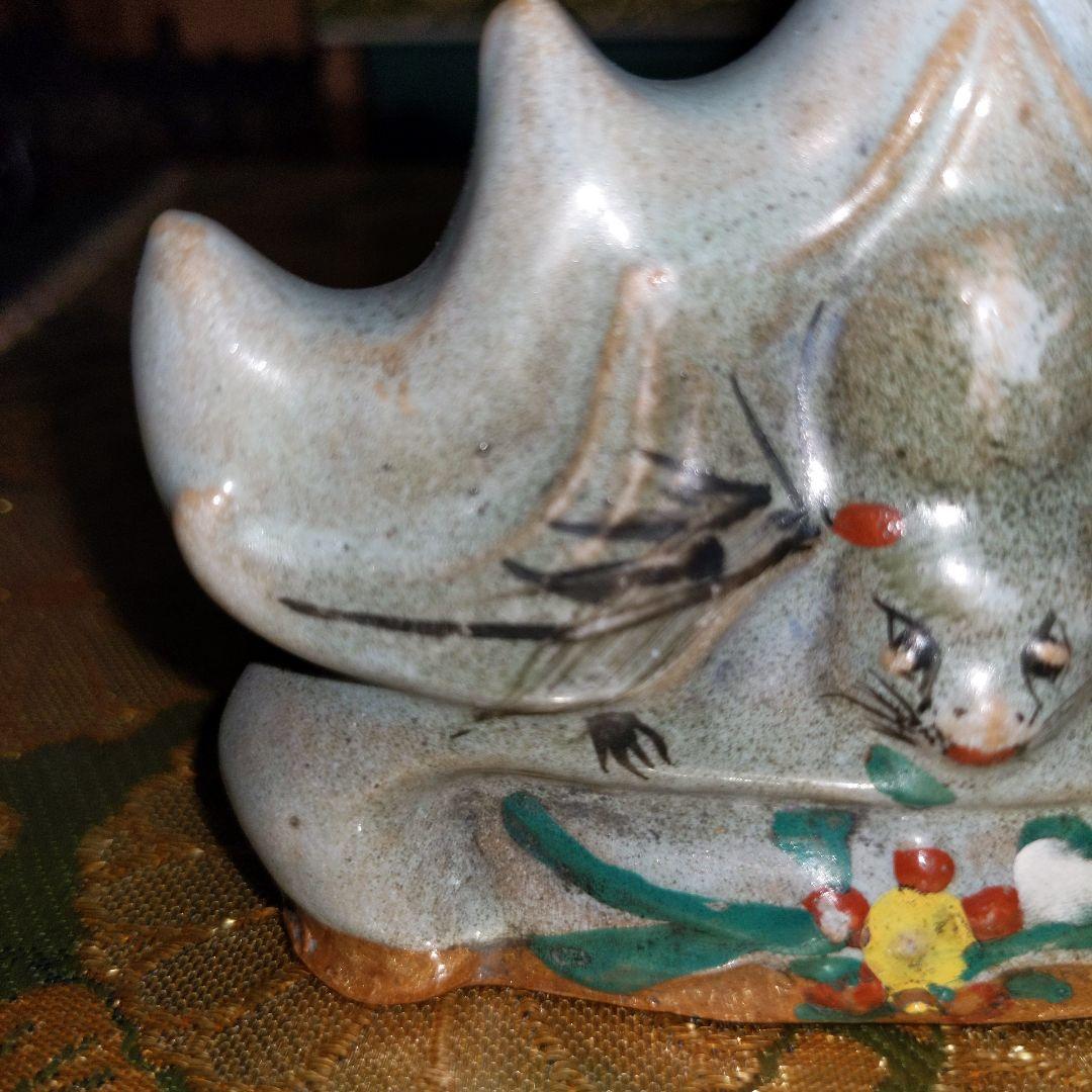 【最終価格】中国　蝙蝠図筆架　筆立　蝋印付　時代品