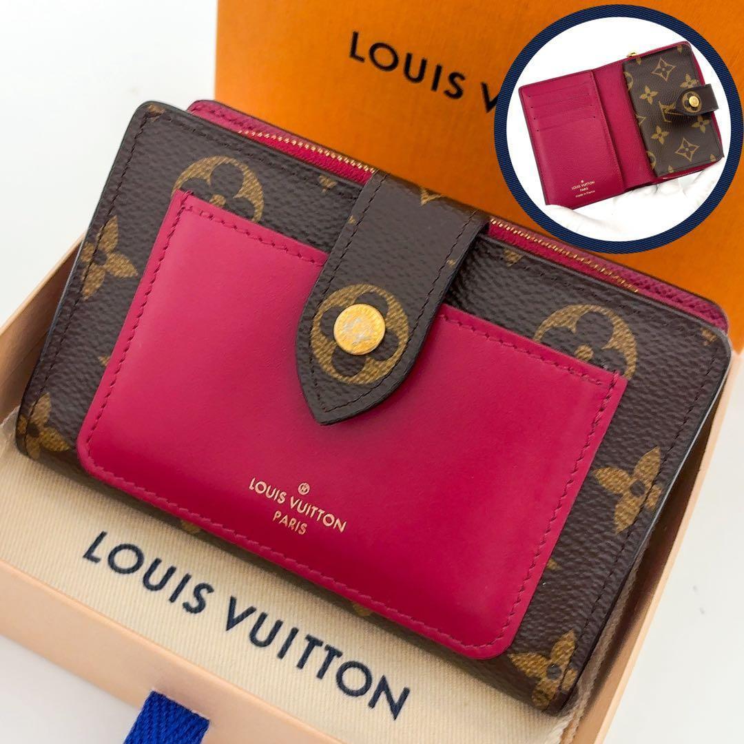 美品★ルイヴィトン ジュリエット モノグラム フューシャ 二つ折り財布