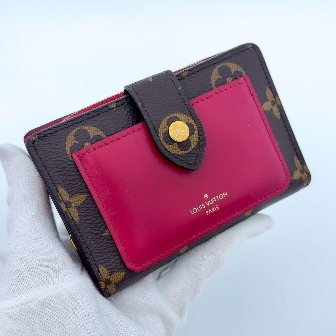 美品★ルイヴィトン ジュリエット モノグラム フューシャ 二つ折り財布