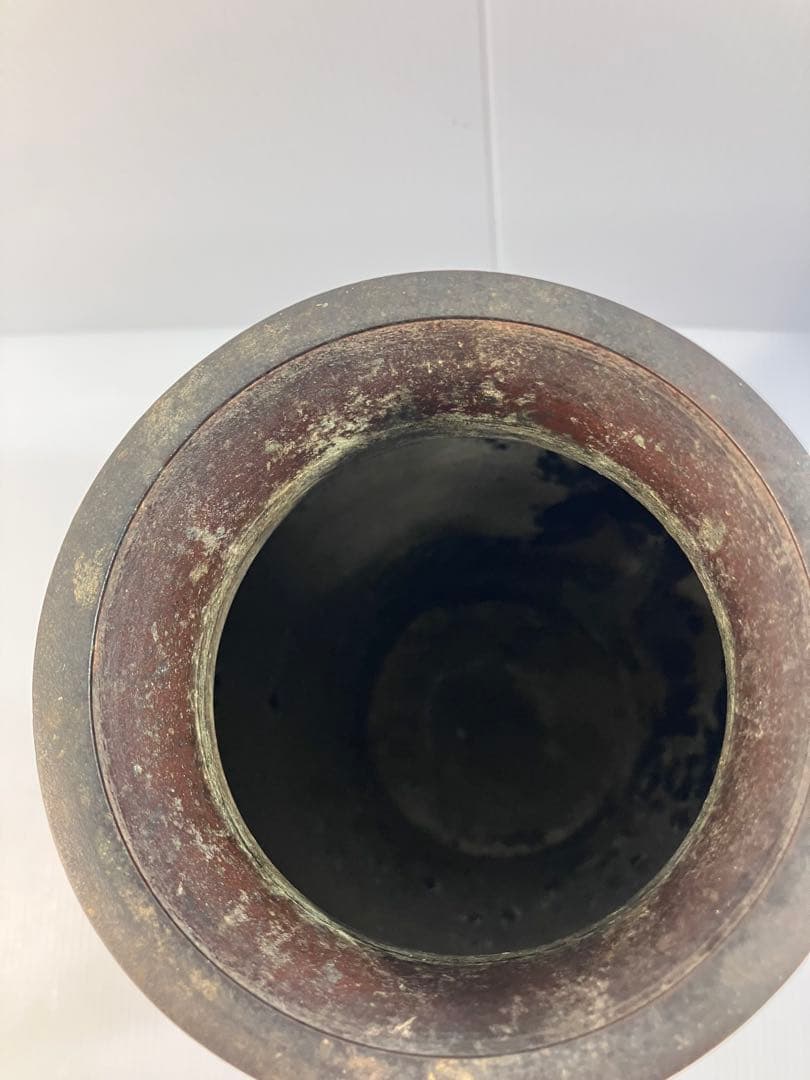 中国古美術　七宝焼壺　花瓶　古銅製　アンティーク　骨董品