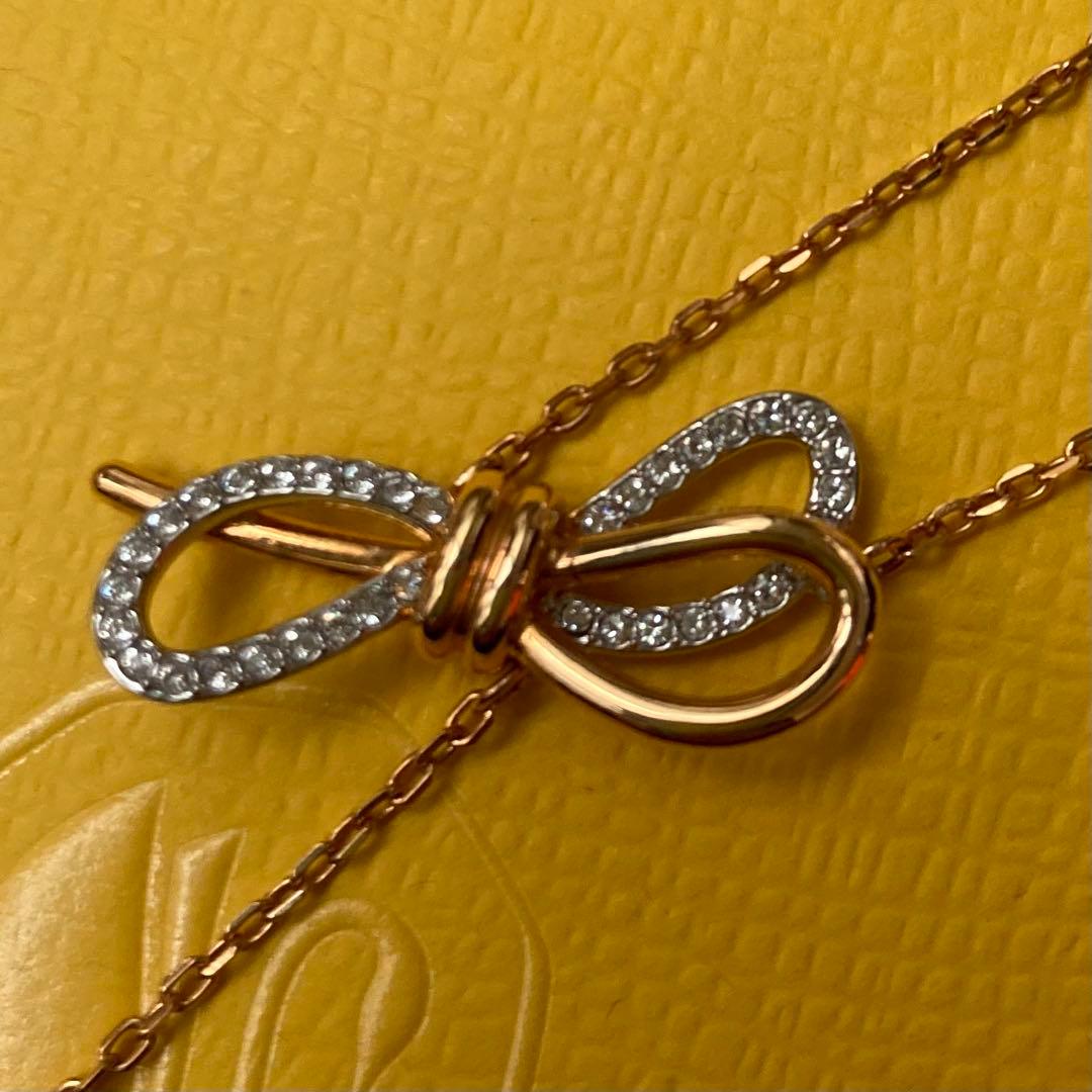 ★swarovski★スワロフスキーLIFELONG BOW ピアス＆ネックレス