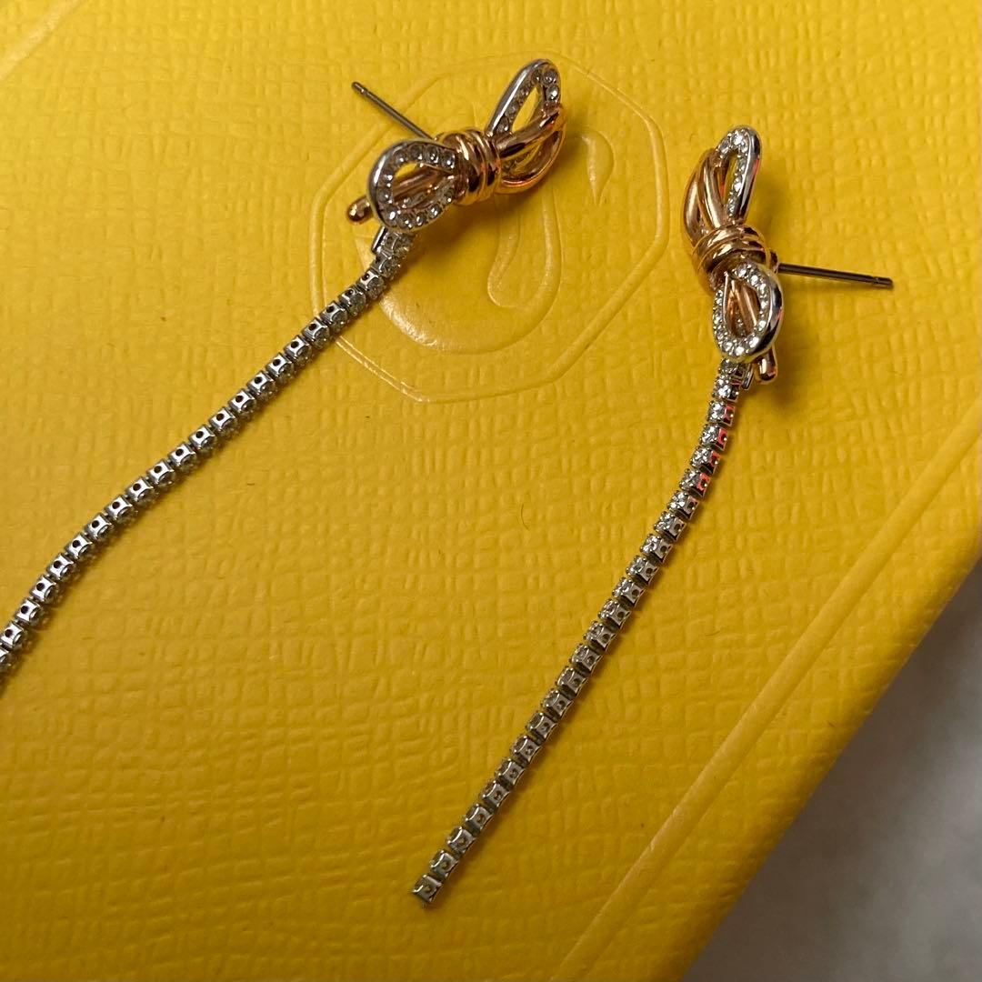 ★swarovski★スワロフスキーLIFELONG BOW ピアス＆ネックレス