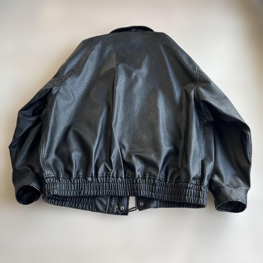 【人気品】BEAMS HEART フェイクレザークラシックブルゾン