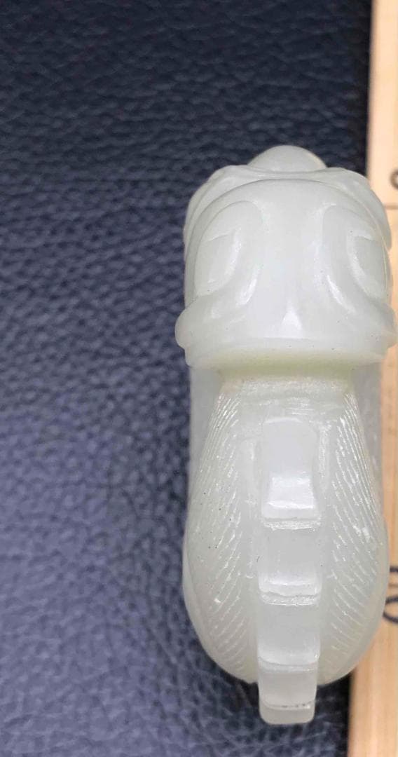 清時代　和田玉 玉佩　紅山文化風　古玉猪龍佩　稀品　和田玉彫り(F-64)