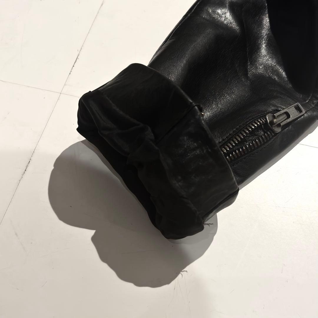 【09AW】メゾン マルタン マルジェラ ハの字 ライダース ブラック 44