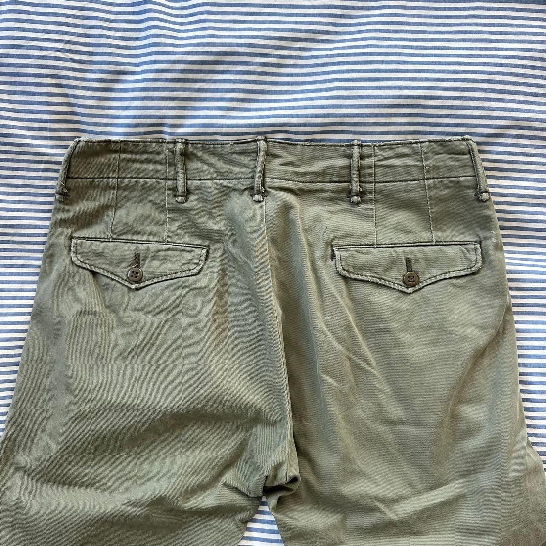 【ダブルアールエル　RRL】　オフィサーズパンツ　チノ　30インチ　オリーブ
