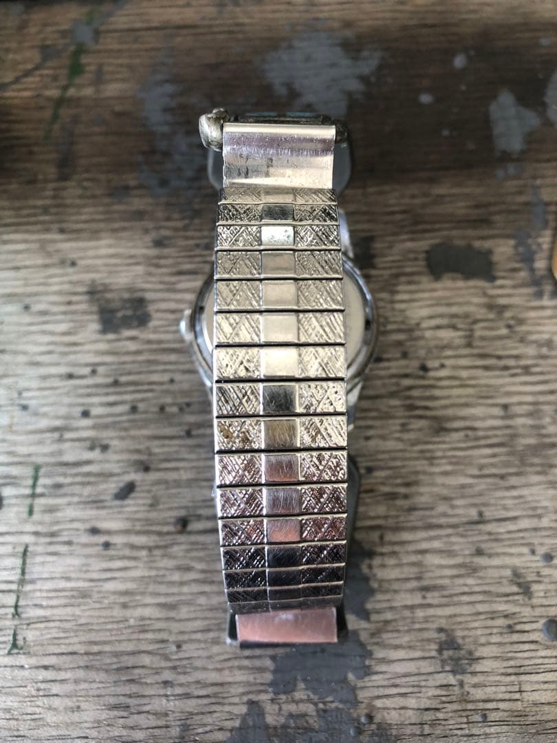 腕時計　古物　手巻き　時間　ターコイズ　族　インレイ　バンド　ノスタルジック