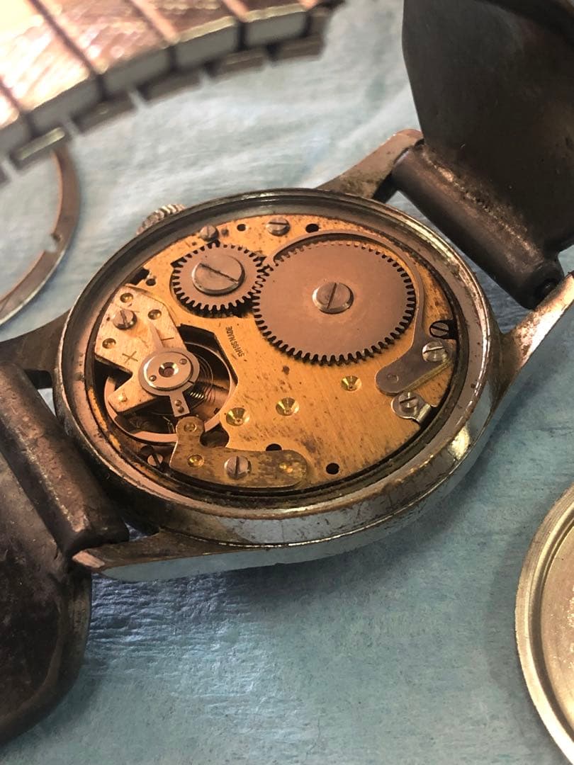 腕時計　古物　手巻き　時間　ターコイズ　族　インレイ　バンド　ノスタルジック