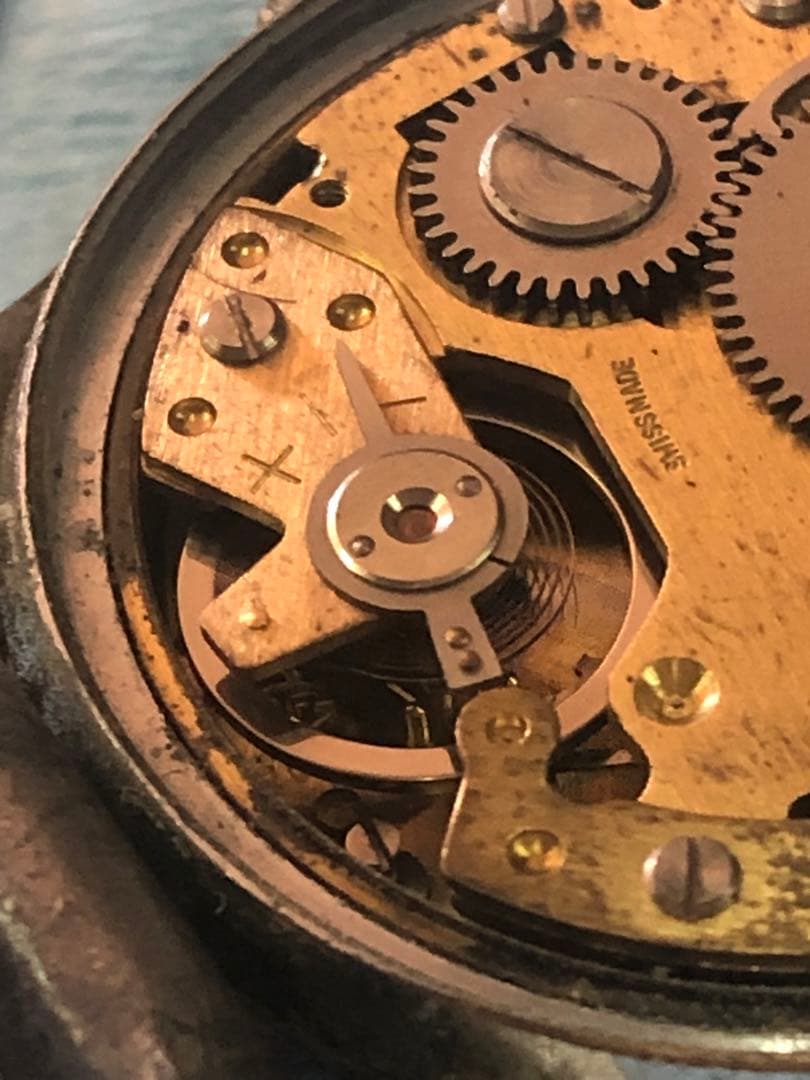 腕時計　古物　手巻き　時間　ターコイズ　族　インレイ　バンド　ノスタルジック