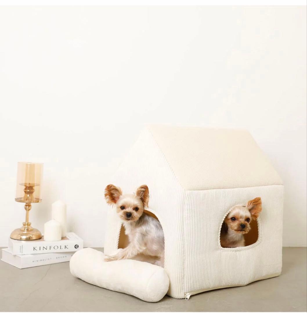 Moncheri ナチュラル小窓付きコーデュロイペットハウス