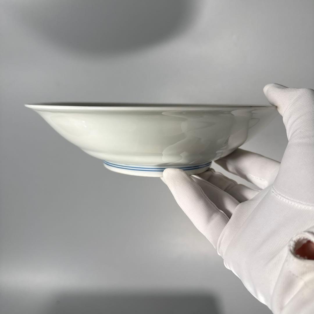 肥前有田　十二代今右衛門造　錦波桜絵文様菓子器　共箱　22cm　国重要無形文化財