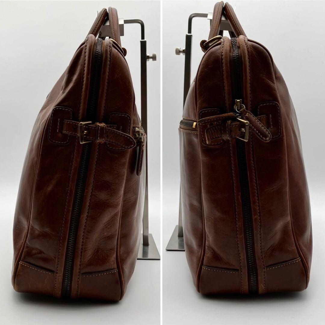 フェリージ 2way オールレザー ビジネスバッグ ブラウン　02-39